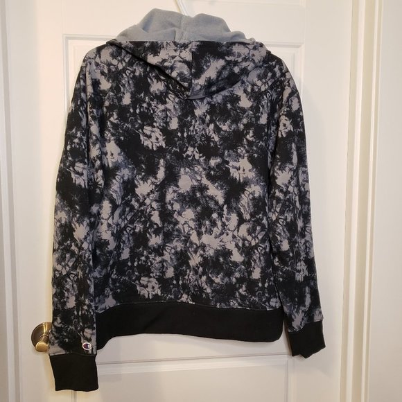 Champion Women's Navy Grey Tie-Dye Hooded Sweatshirt - Size: Large - Picture 7 of 12